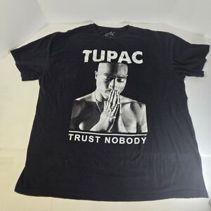 2Pac Tupac Trust Nobody T-Shirt Mens 3XL Black Hip Hop Rap Graphic Tee 2023